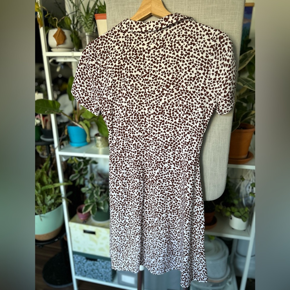 ASOS / Ichi White and Brown Heart Patterned Summer Dress - Picture 7 of 11